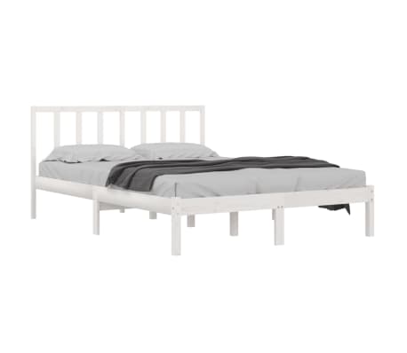 vidaXL Bedframe massief grenenhout wit 120x190 cm