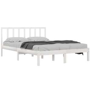 vidaXL Bedframe massief grenenhout wit 120x190 cm
