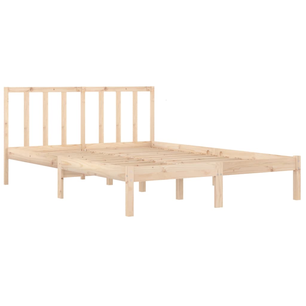Cadru de pat dublu, 135x190 cm, lemn masiv de pin