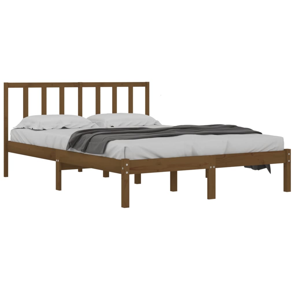 

vidaXL Bedframe massief grenenhout honingbruin 140x190 cm