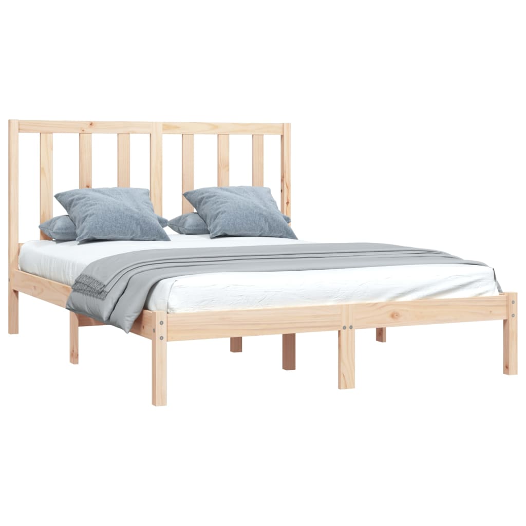 vidaXL Bedframe massief grenenhout 135x190 cm 4FT6 Double