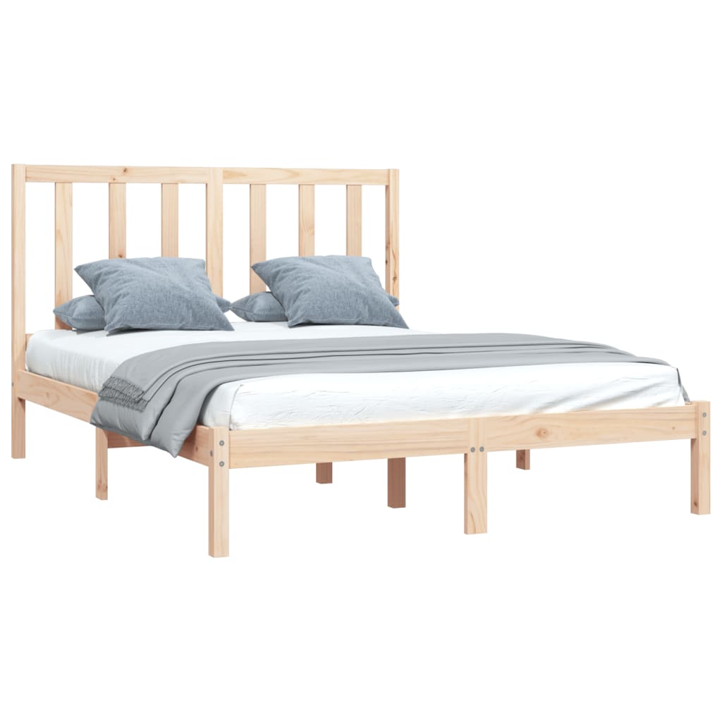 vidaXL Bedframe massief grenenhout 140x190 cm afbeelding