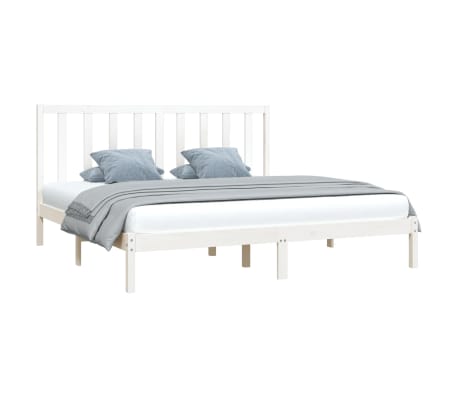 vidaXL Sengeramme hvit heltre furu 180x200 cm Super King