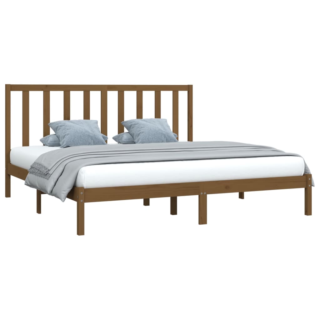 vidaXL Bedframe grenenhout honingbruin 180x200 cm 6FT Super King