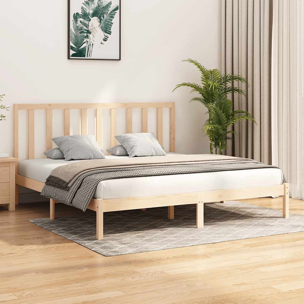vidaXL Rama ��ka, lite drewno sosnowe, 200x200 cm