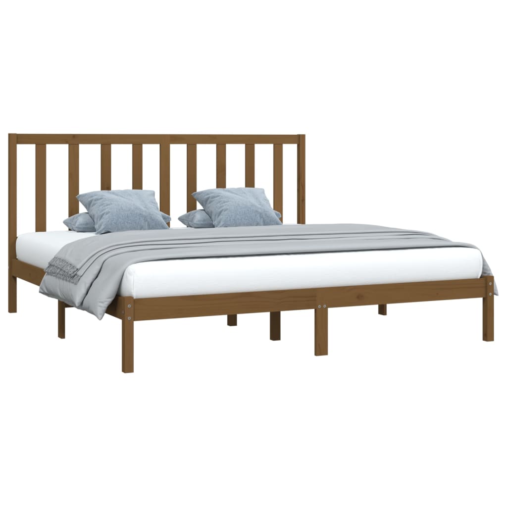 vidaXL Bedframe massief grenenhout honingbruin 200x200 cm