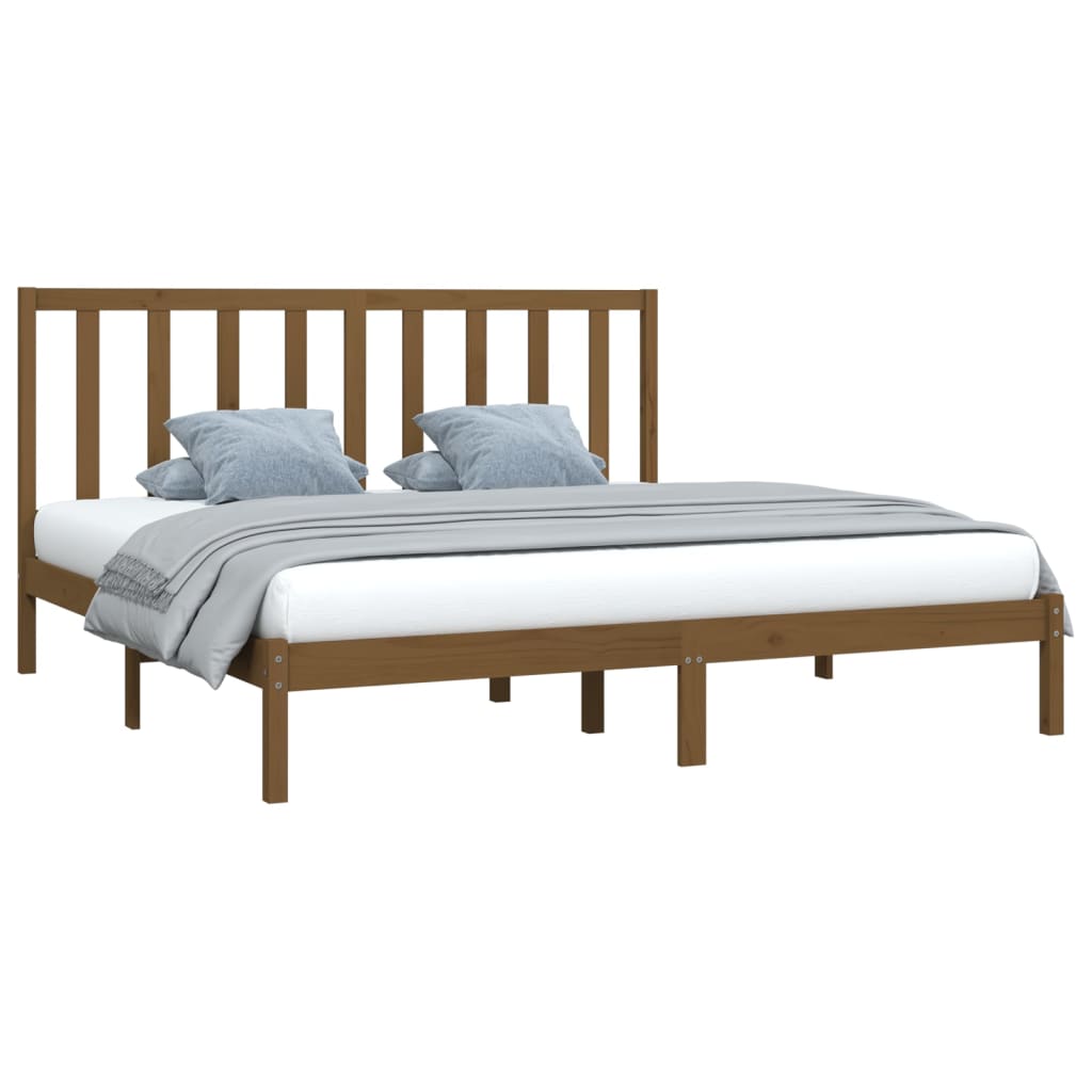 vidaXL Bedframe massief grenenhout honingbruin 200x200 cm afbeelding