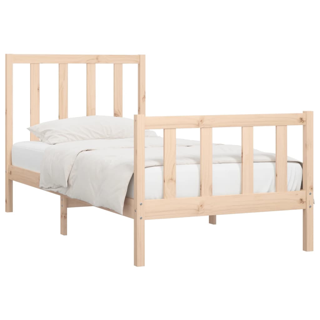 

vidaXL Bedframe massief hout 75x190 cm 2FT6 Small Single