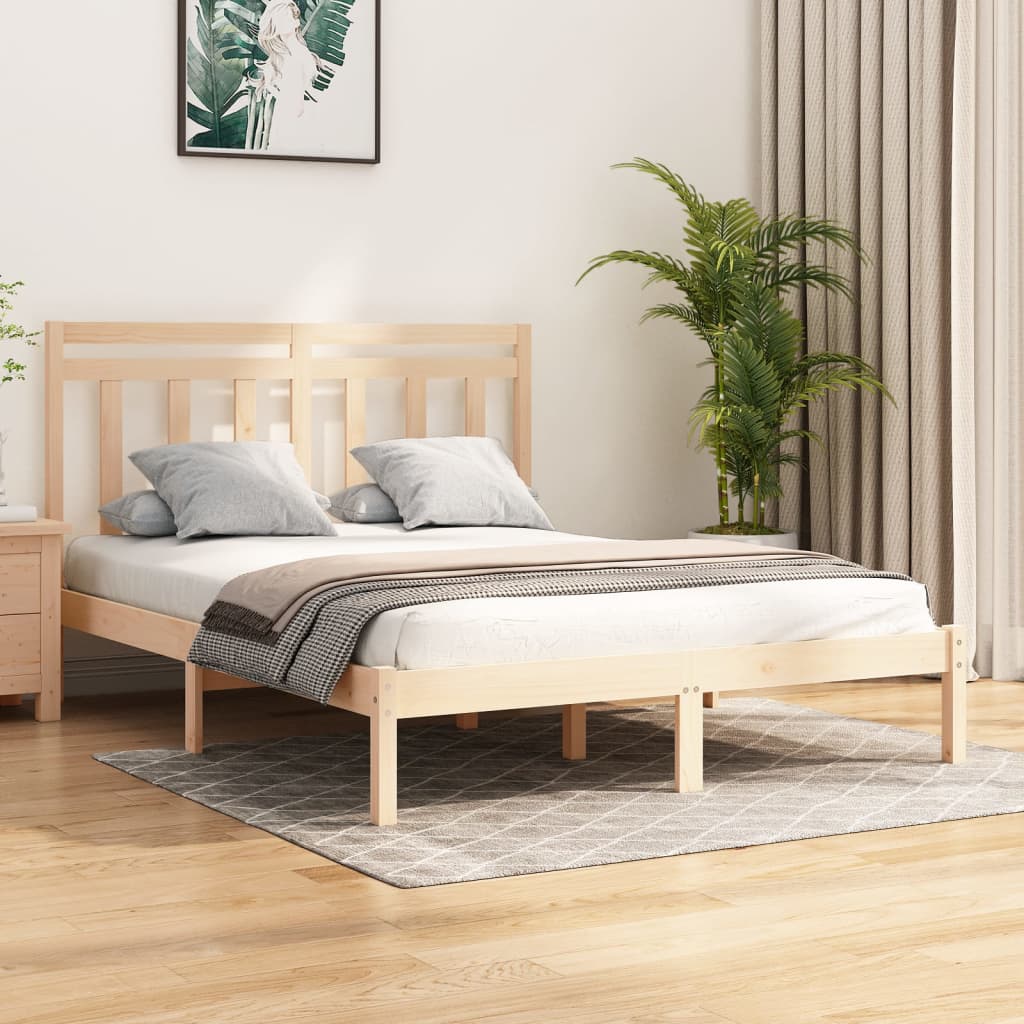 vidaXL Cadru de pat, 140×190 cm, lemn masiv