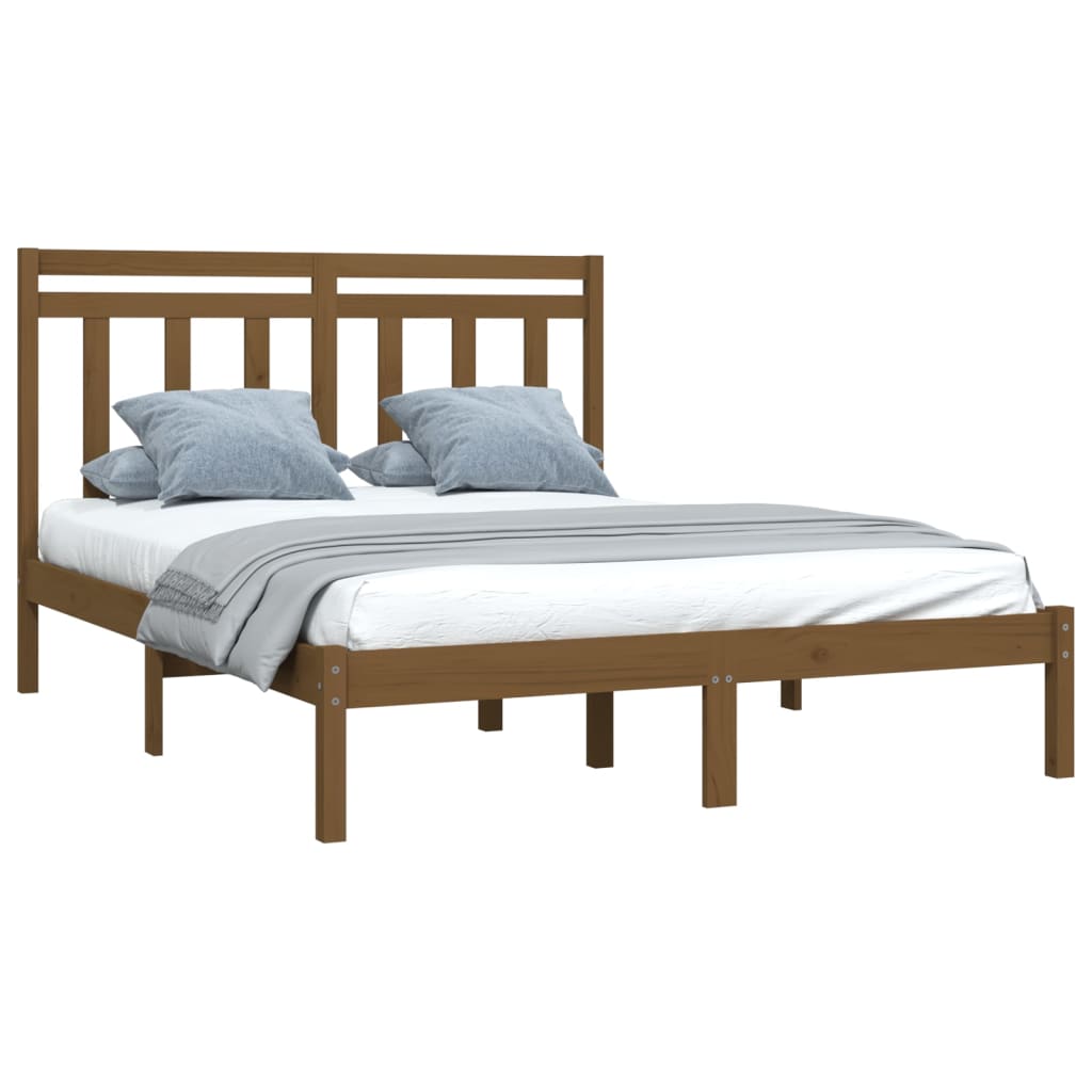 

vidaXL Bedframe massief hout honingbruin 140x190 cm