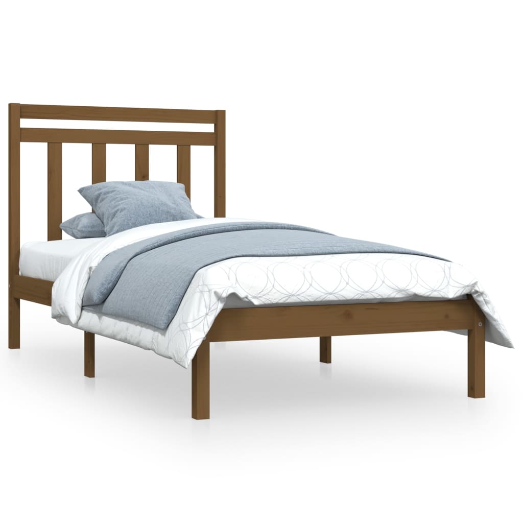 vidaXL Bedframe massief hout honingbruin 100x200 cm
