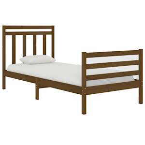 vidaXL Lovos rėmas, medaus rudas, 75x190cm, pu&scaron;ies masyvas, vienvietis