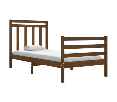 vidaXL Cadre de lit Marron miel Bois massif 90x190 cm Simple