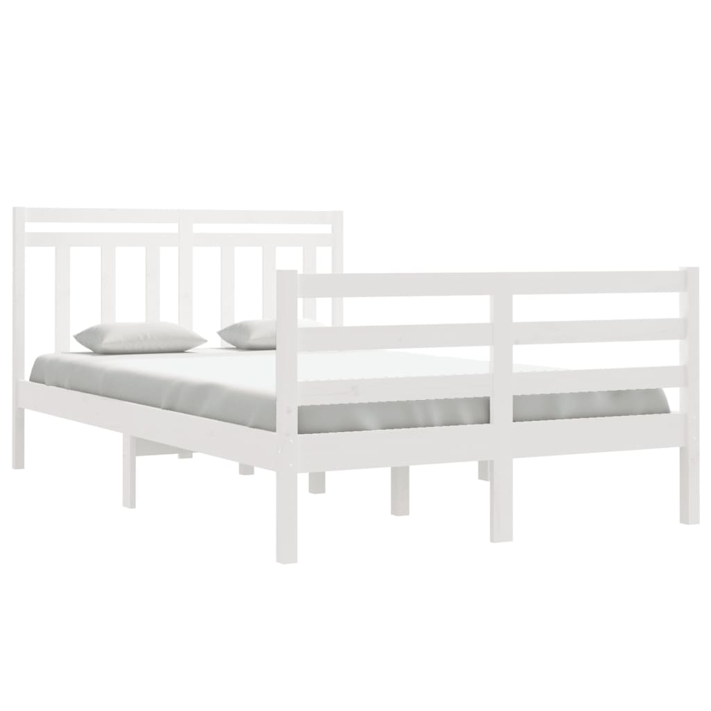 

vidaXL Bedframe massief hout wit 120x190 cm 4FT Small Double