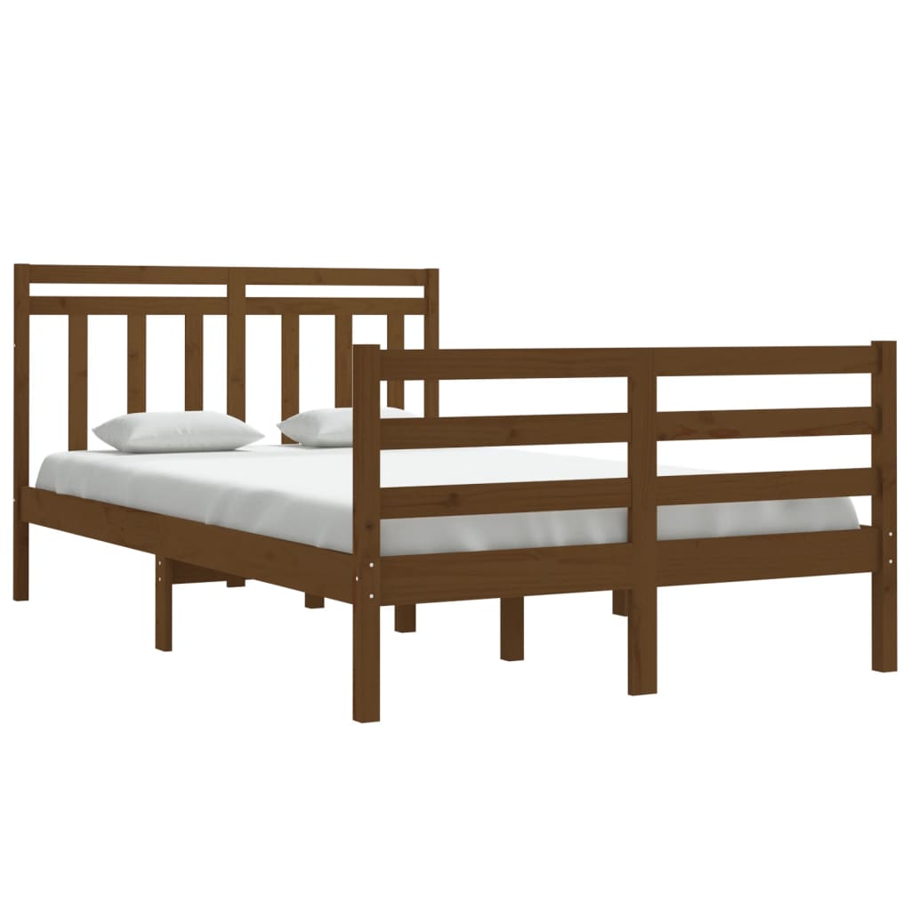 

vidaXL Bedframe massief hout honingbruin 120x190 cm 4FT Small Double