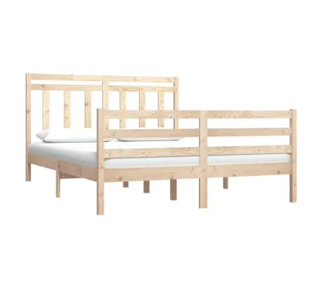 vidaXL Bed Frame without Mattress 135x190 cm Double Solid Wood