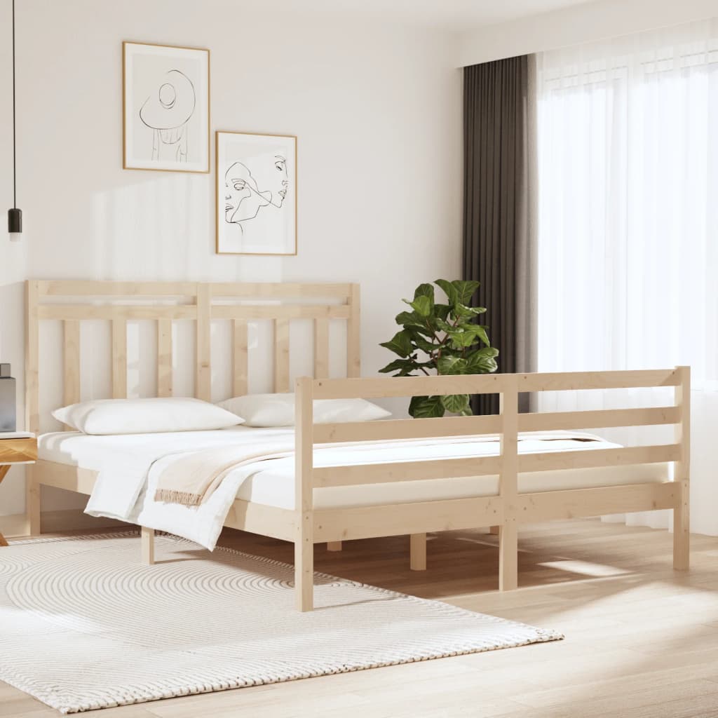Rám postele masivní dřevo 140 x 190 cm