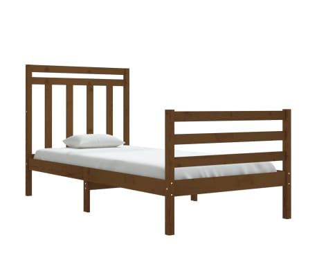 vidaXL Lovos rėmas, medaus rudos spalvos, 90x200cm, medienos masyvas