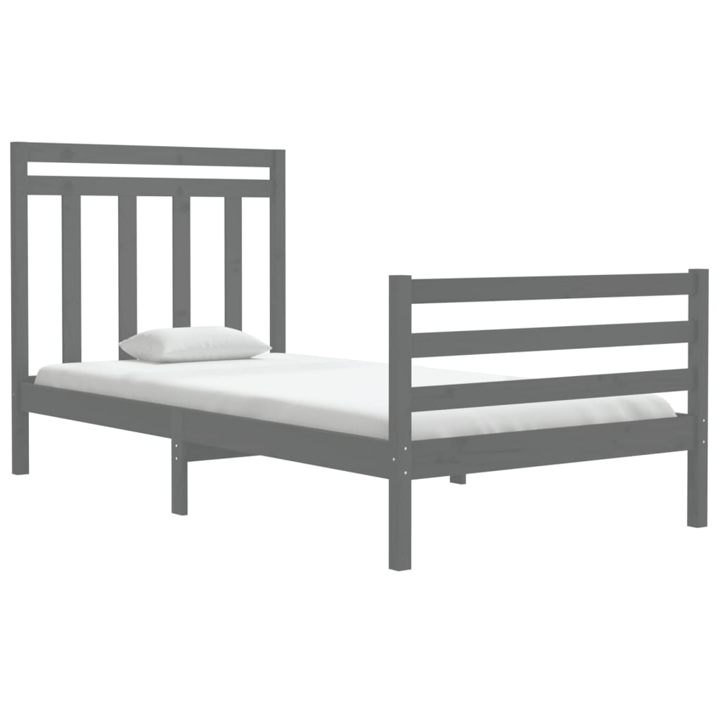 

vidaXL Bedframe massief hout grijs 100x200 cm