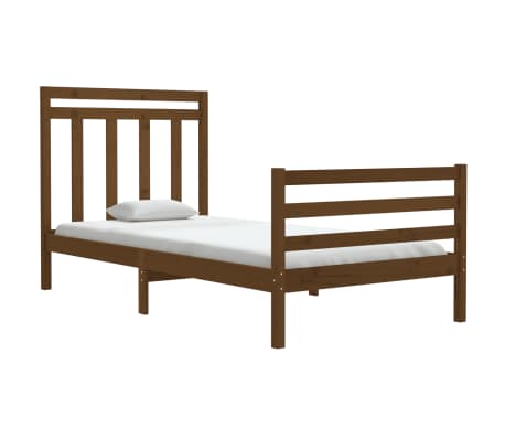 vidaXL Estructura de cama madera maciza marrón miel 100x200 cm