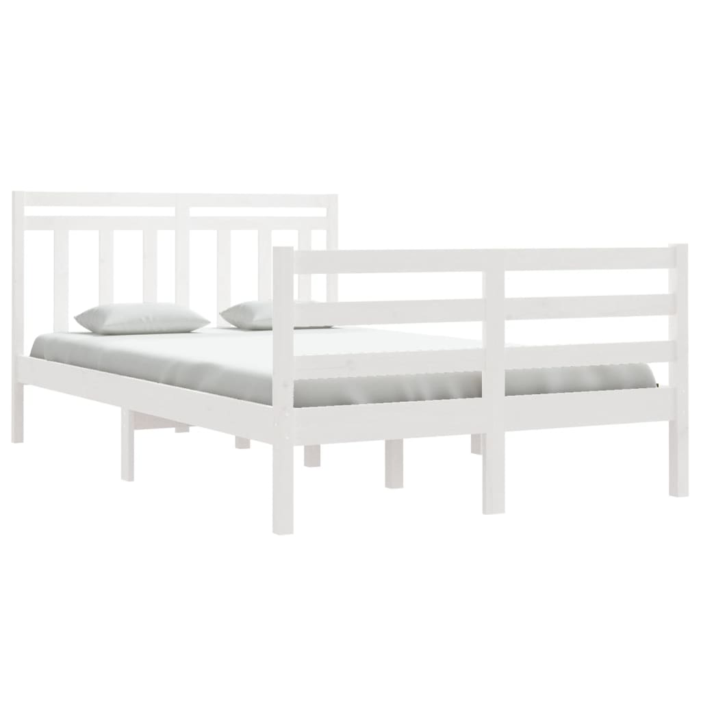 

vidaXL Bedframe massief hout wit 120x200 cm