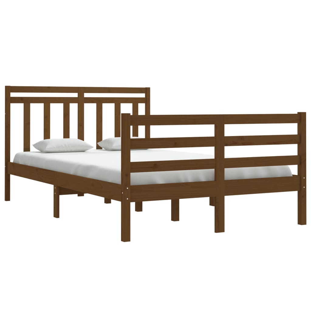 vidaXL Bedframe massief hout honingbruin 120x200 cm