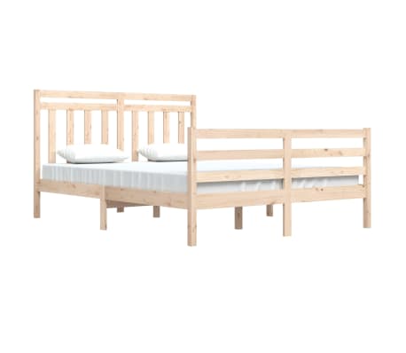 vidaXL Rúmgrind án Dýnu 140x200 cm Gegnheil Viður