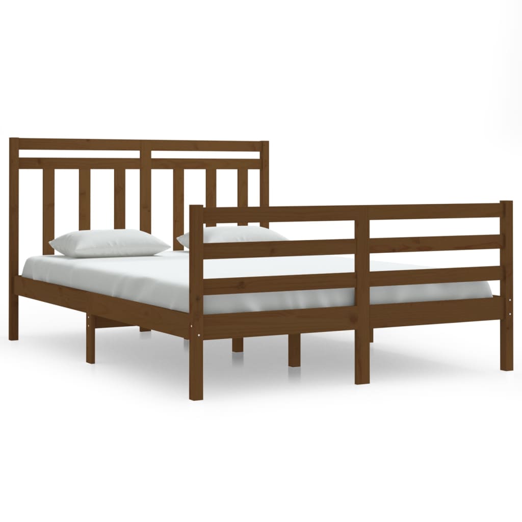 vidaXL Bedframe massief hout honingbruin 140x200 cm