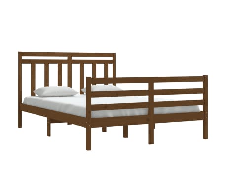 vidaXL Lovos rėmas, medaus rudos spalvos, 140x200cm, medienos masyvas