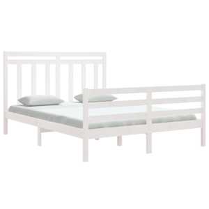 vidaXL Bed Frame without Mattress White 150x200 cm King Size Solid Wood