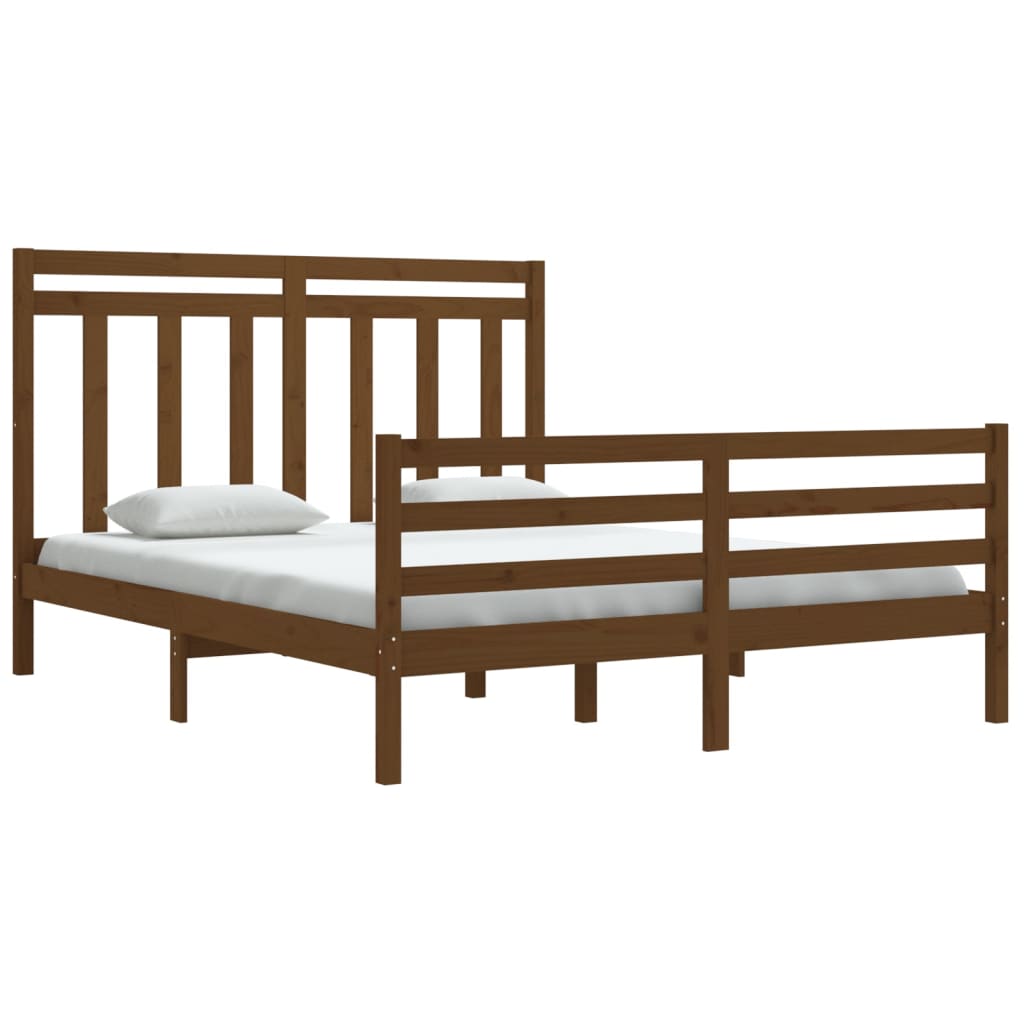 vidaXL Bedframe massief hout honingbruin 160x200 cm