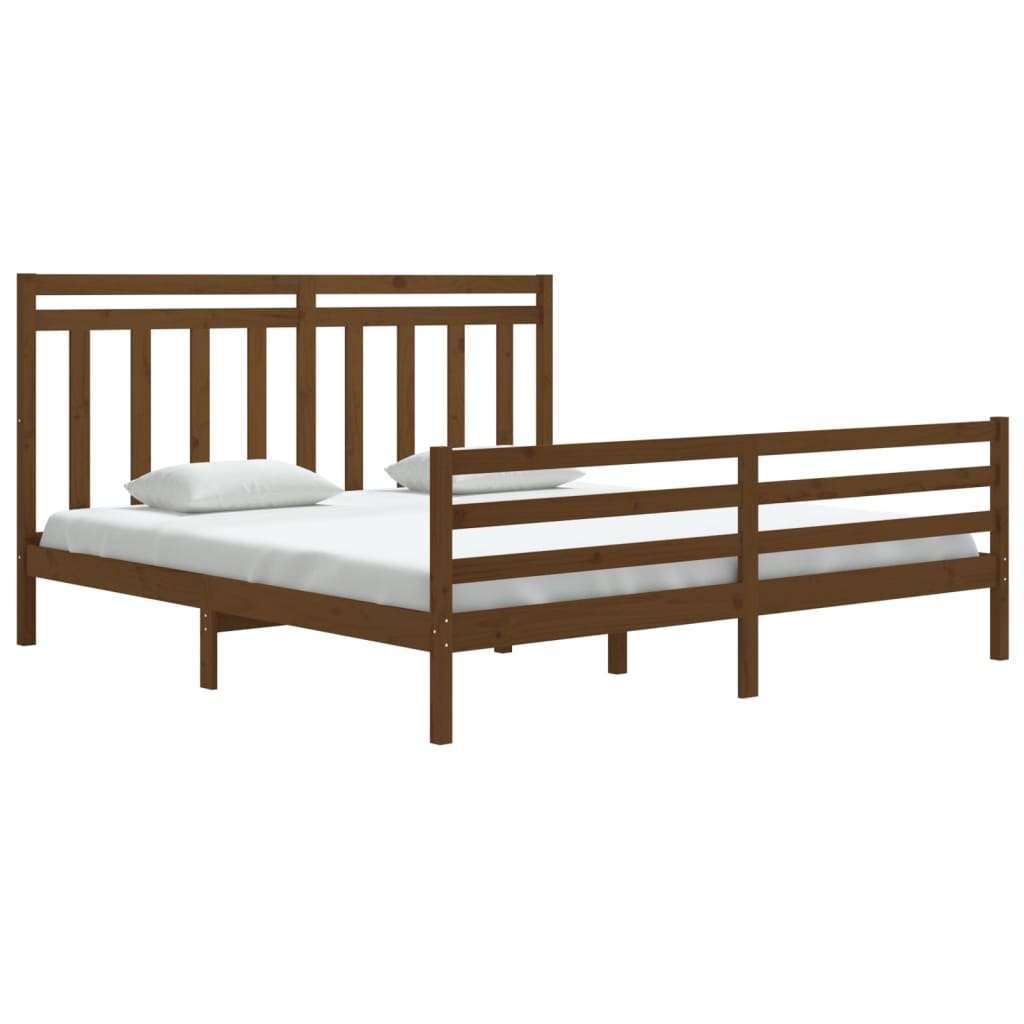 vidaXL Bedframe massief hout honingbruin 180x200 cm 6FT Super King