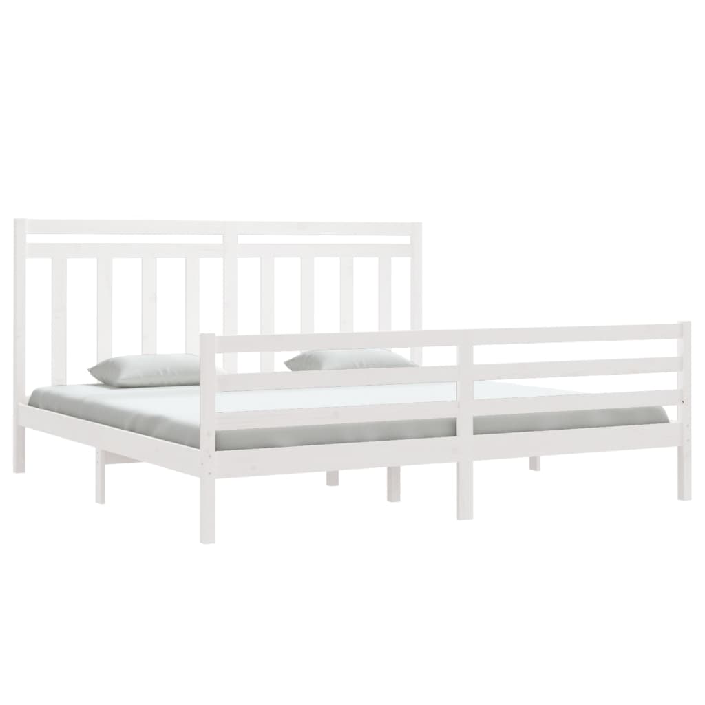 vidaXL Bedframe massief hout wit 200x200 cm