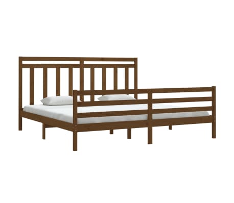 vidaXL Okvir za krevet od masivnog drva boja meda 200 x 200 cm