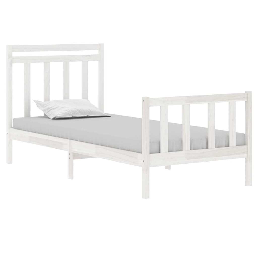 

vidaXL Bedframe massief hout wit 90x190 cm 3FT Single
