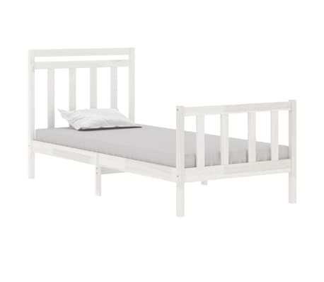 vidaXL Massivholzbett Weiß 90x190 cm