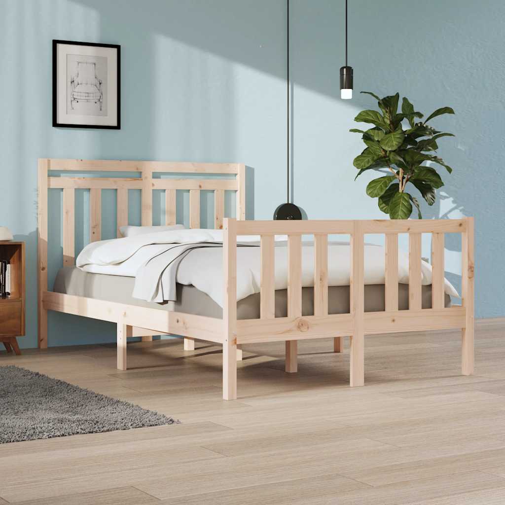 vidaXL Rama ka, lite drewno, 120x190 cm, podwjna