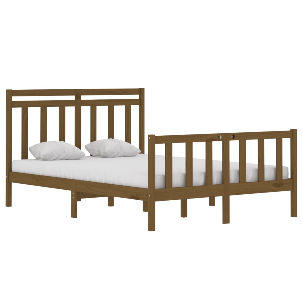 vidaXL Bedframe massief hout honingbruin 120x190 cm 4FT Small Double