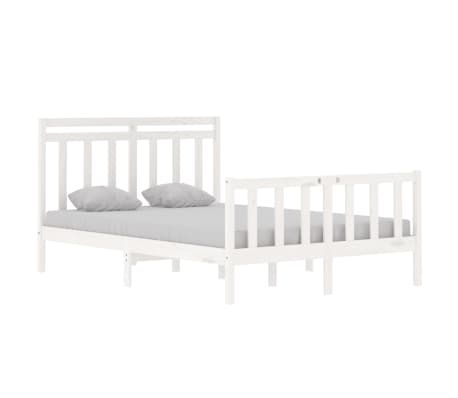 vidaXL Sengeramme hvit heltre 135x190 cm Double
