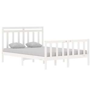 vidaXL Sengeramme hvit heltre 135x190 cm Double