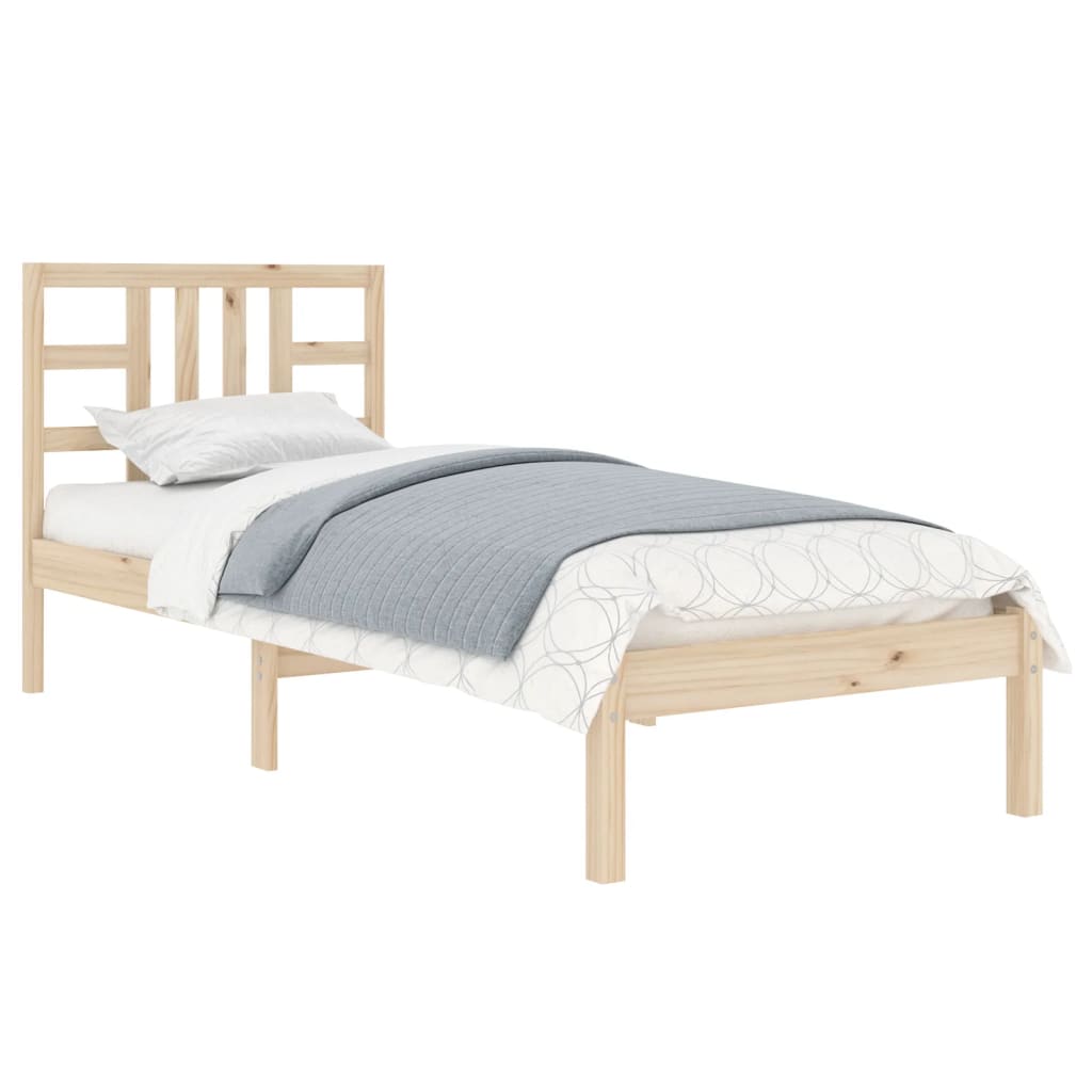 vidaXL Bedframe massief hout 75x190 cm afbeelding