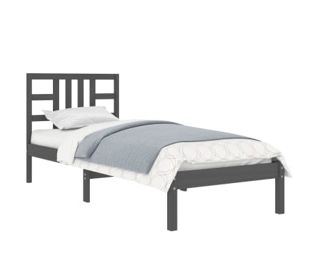 vidaXL Bed Frame without Mattress Black 90x190 cm Single Solid Wood