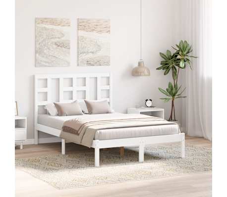 vidaXL Cadre de lit sans matelas blanc 120x190 cm bois massif