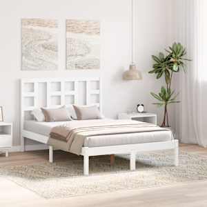 vidaXL Cadre de lit sans matelas blanc 120x190 cm bois massif