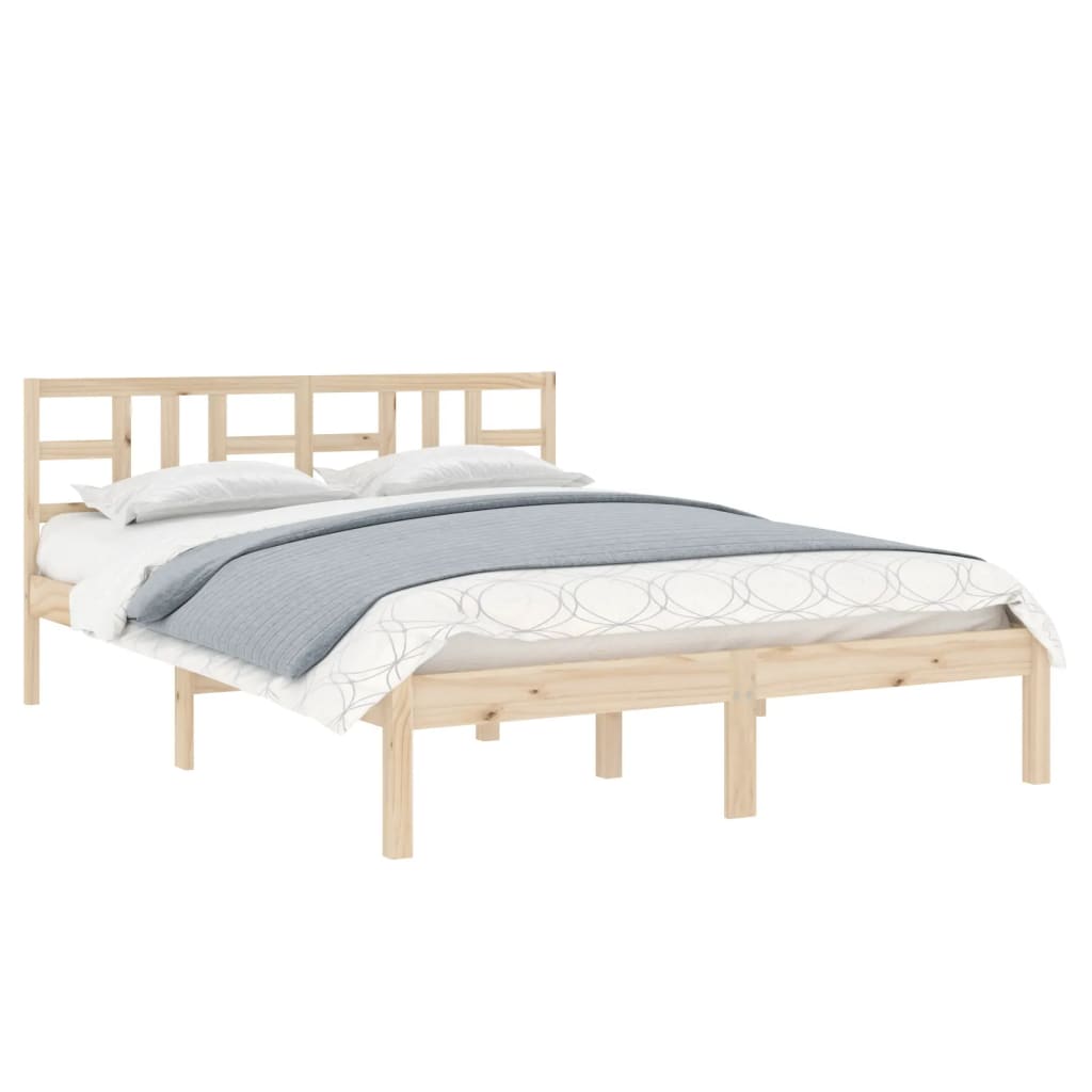 vidaXL Bedframe massief hout 135x190 cm 4FT6 Double