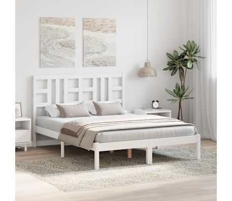 vidaXL Massivholzbett Wei&szlig; 140x190 cm