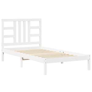 Rám postele bílý masivní dřevo 100 x 200 cm - obrázek 2