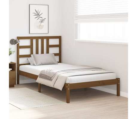 vidaXL Bed Frame without Mattress Honey Brown 100x200 cm Solid Wood