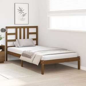 vidaXL Bed Frame without Mattress Honey Brown 100x200 cm Solid Wood