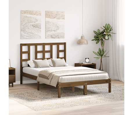 vidaXL mézbarna tömör fa ágykeret 120 x 200 cm